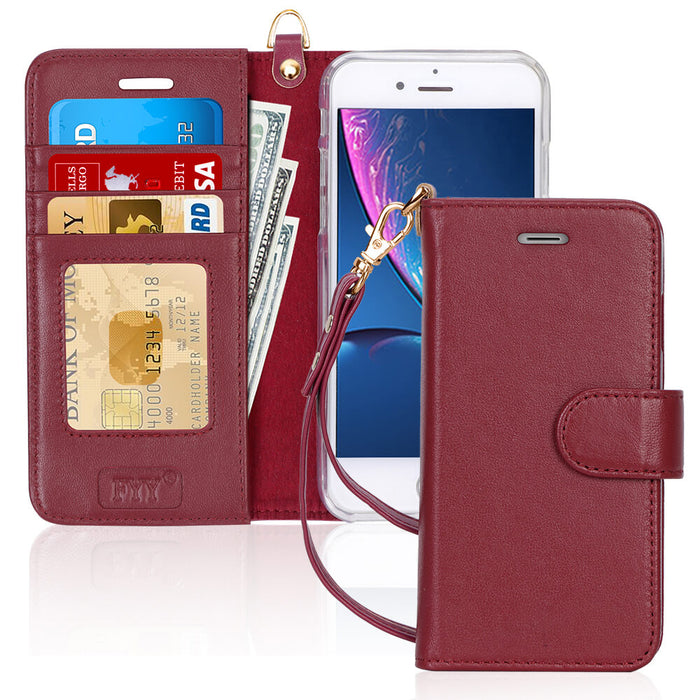 Genuine Leather Wallet Case for iPhone 8 Plus/7 Plus - fyystore