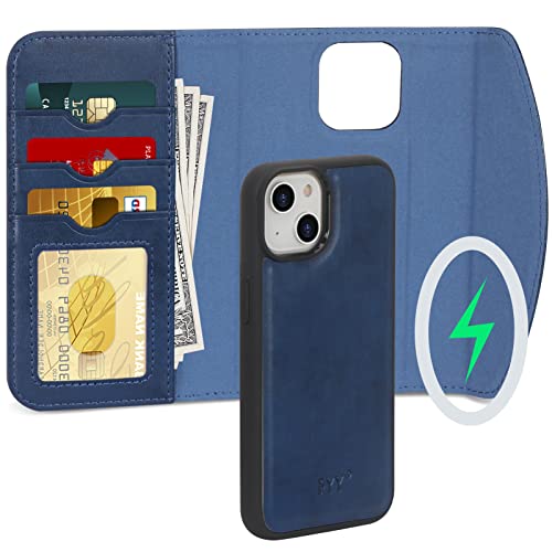 FYY 2022 iPhone 14 6.1 Case, [Compatible with Magsafe Charging] 2-in-1 Magnetic Detachable Wallet Phone Case