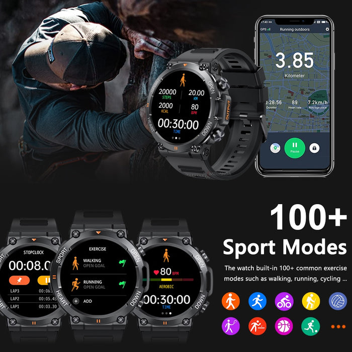 2023 FYY New 1.39 Inch Men's Bluetooth Call Smart Watch Sports Fitness Tracker Heart Monitoring For Android IOS 400mAh