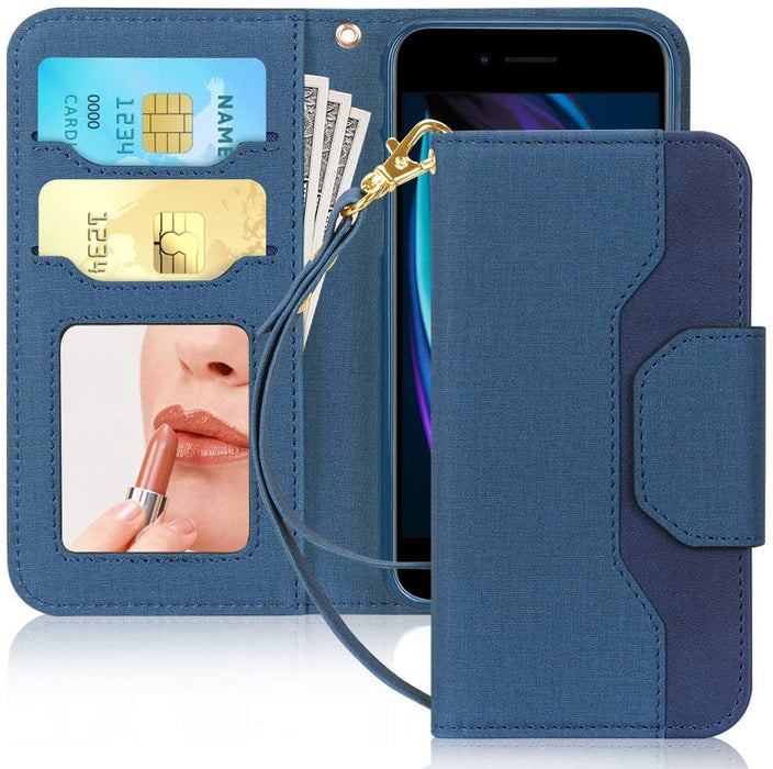 Wallet Case with Mirror for iPhone SE 2020, iPhone 7/8 4.7" - fyystore